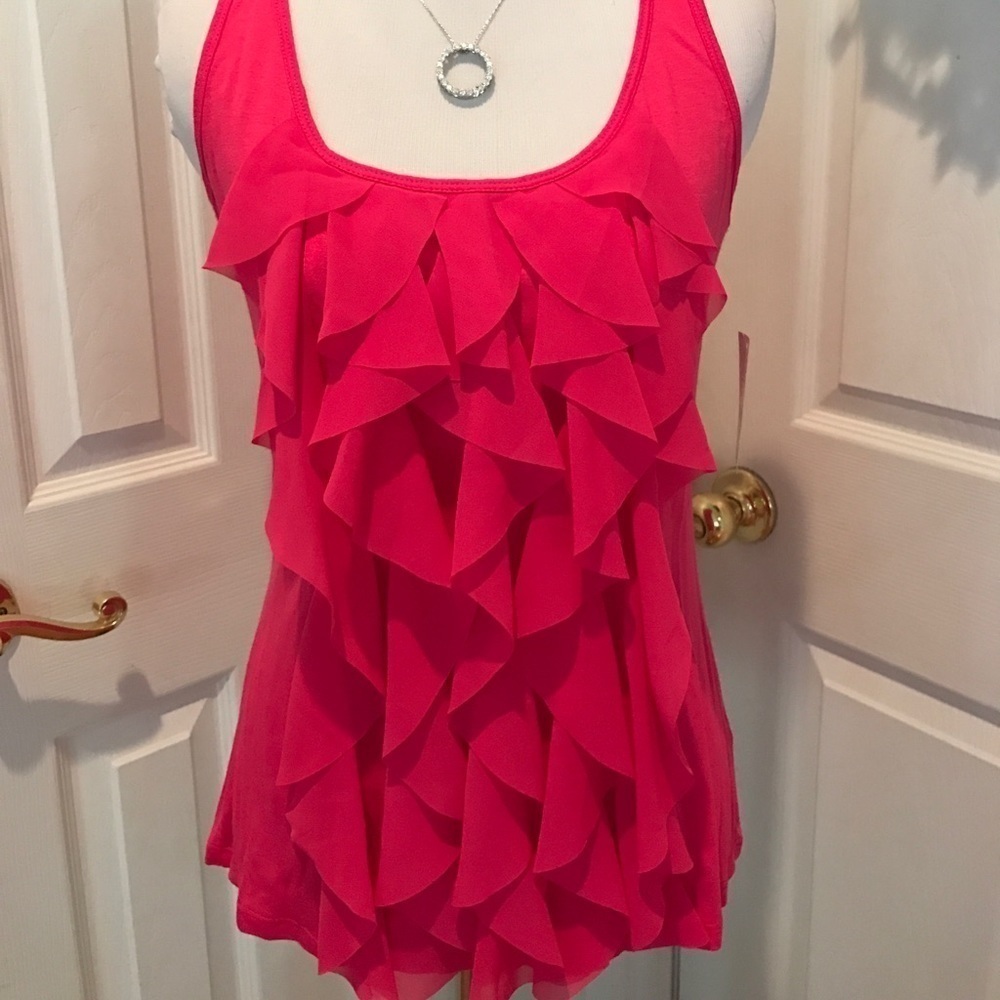 Ruffled tank, New York & Co, raspberry color